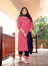 Manas Bombay Schiffli Designer Festive Wear Kurti With Pant And Dupatta Readymade Collection